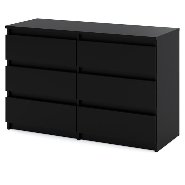 Komoda 6 szuflad do pokoju młodzieżowego hugo szafka rtv 100cm loft czarna