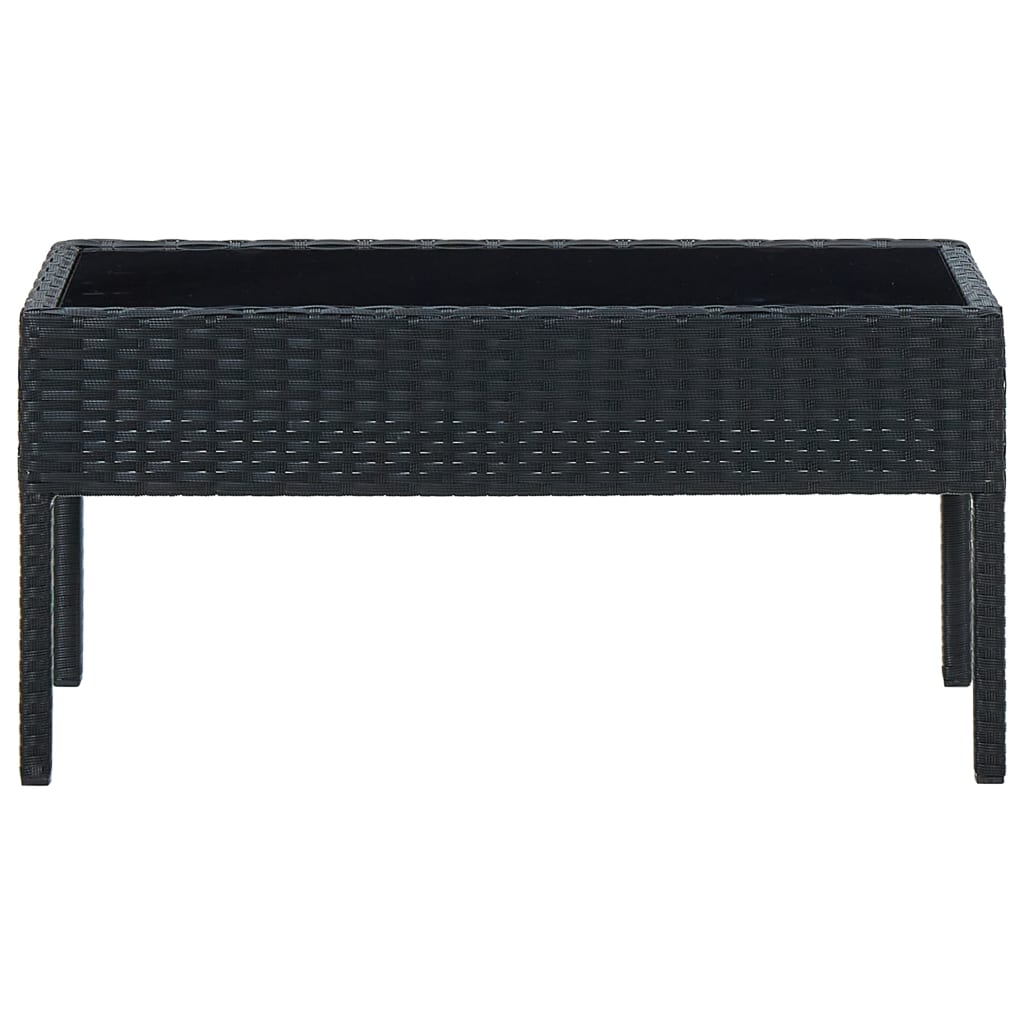 Maison Exclusive - Tavolo da Giardino Nero 75x40x37 cm in Polyrattan - 2