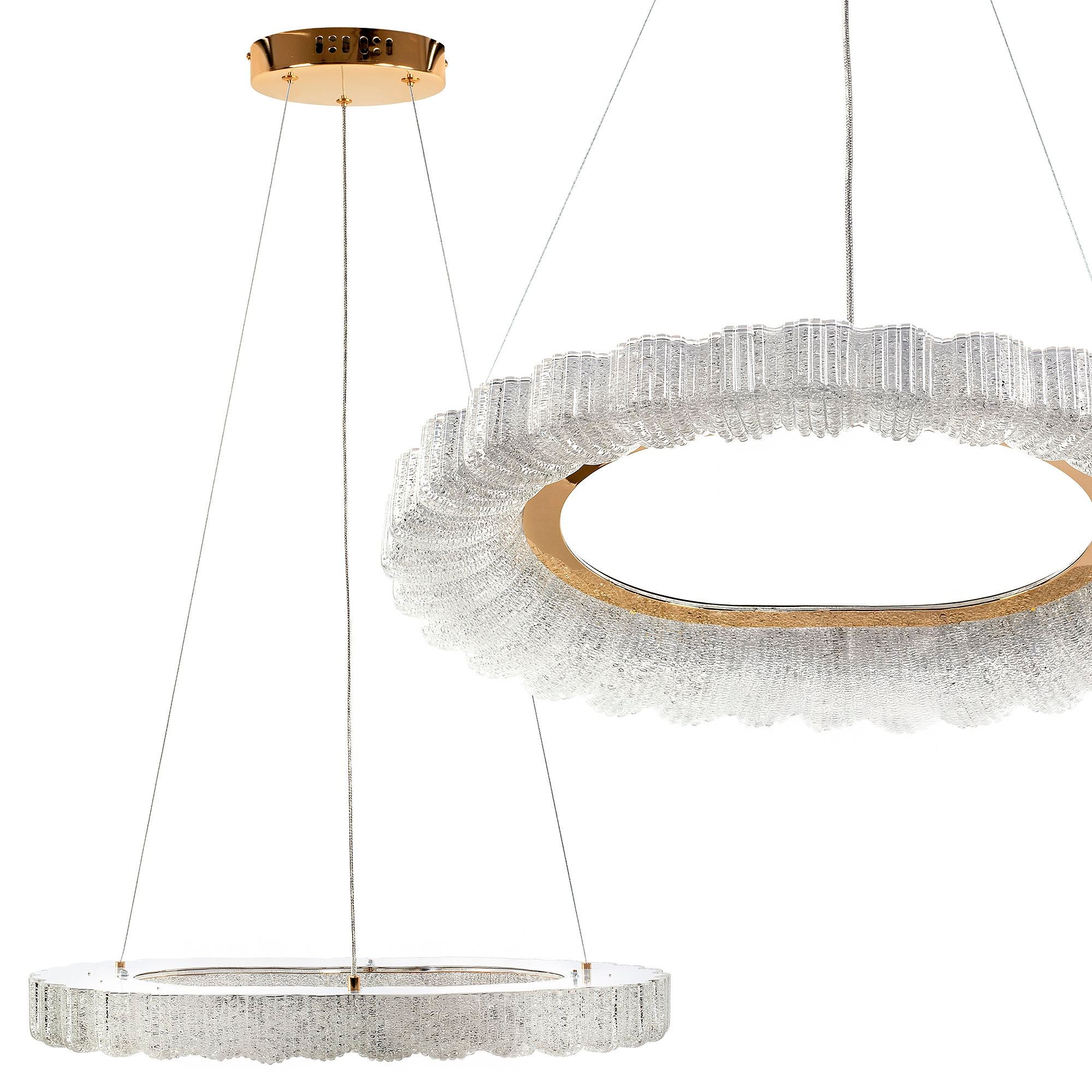 Lampa Sufitowa Wisząca Led Toolight Ms019-Cp Złoty, Różowe Złoto 60Cm