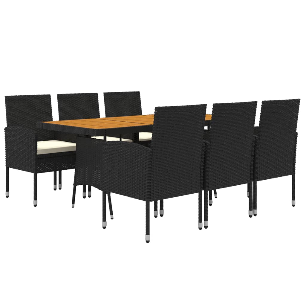 Maison Exclusive - Set da Pranzo per Esterni 7 pz in Polyrattan Nero - 3