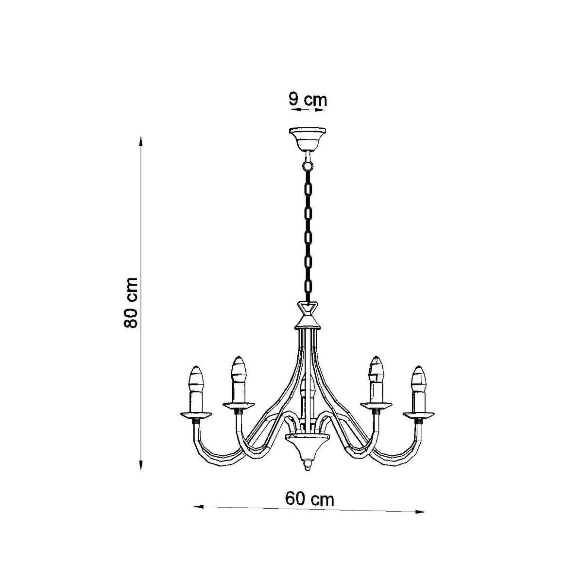 Żyrandol VIVOW 5 biały LED 3000K - 60x60x80cm Sollux - 7