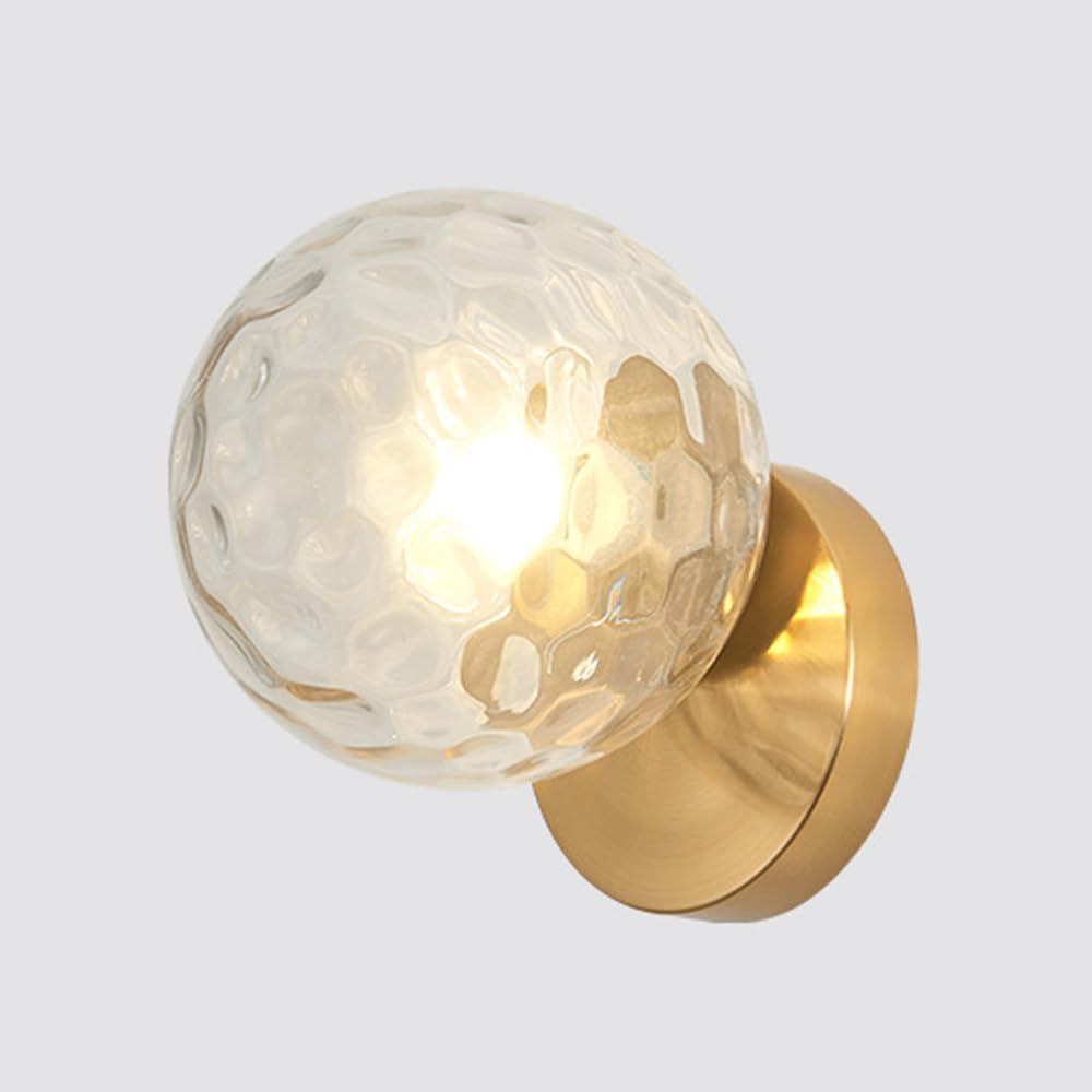 Lampka nocna do sypialni w jasnym kolorze - przezroczysty klosz z motywem wody