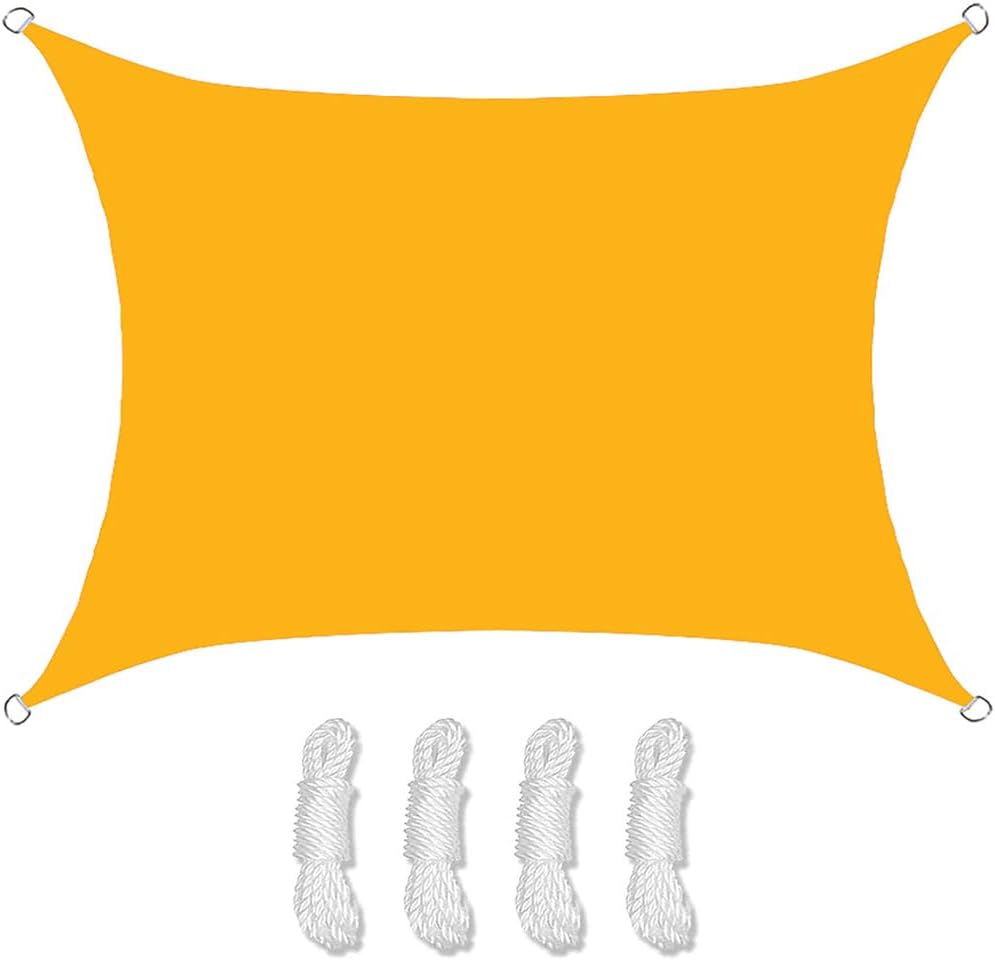 Markiza tarasowa prostokątna wodoodporna, trwała, z ochroną UV, z dodatkową liną, odpowiednia do altan ogrodowych, 2 x 3 m, żółta