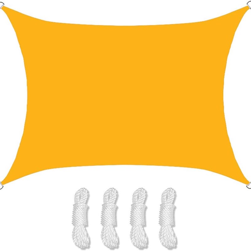 Markiza tarasowa prostokątna wodoodporna, trwała, z ochroną UV, z dodatkową liną, odpowiednia do altan ogrodowych, 2 x 3 m, żółta