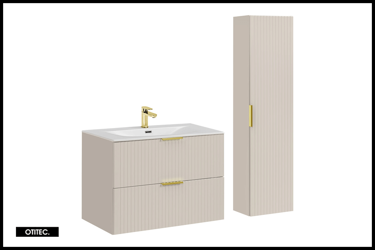 Ensemble meuble de salle de bain - 80 cm - avec vasque - avec colonne
