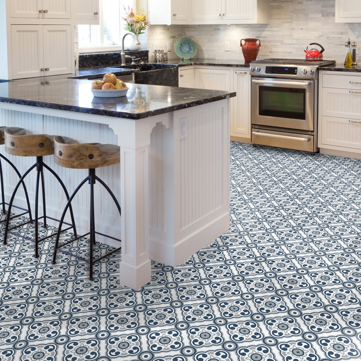 Stickers Sol Anti-dérapant avec Protection - CARRELAGES SOL LINO - 1 sticker de 60x100cm - 3