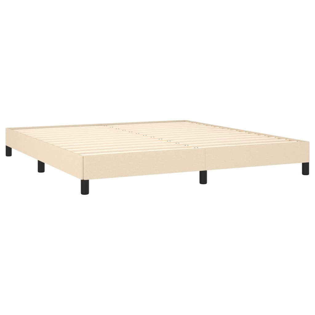 Cadre de lit sans matelas crème 180 x 200 cm en tissu - 4
