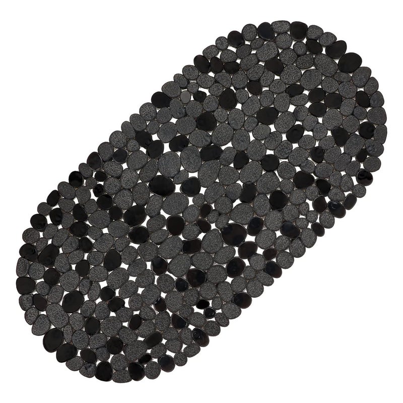 Mata antypoślizgowa do wanny lub prysznica - Czarna - 69 x 36 cm - Wykonana z antypoślizgowego PVC - Z przyssawkami - Do wanny, prysznica i podłogi