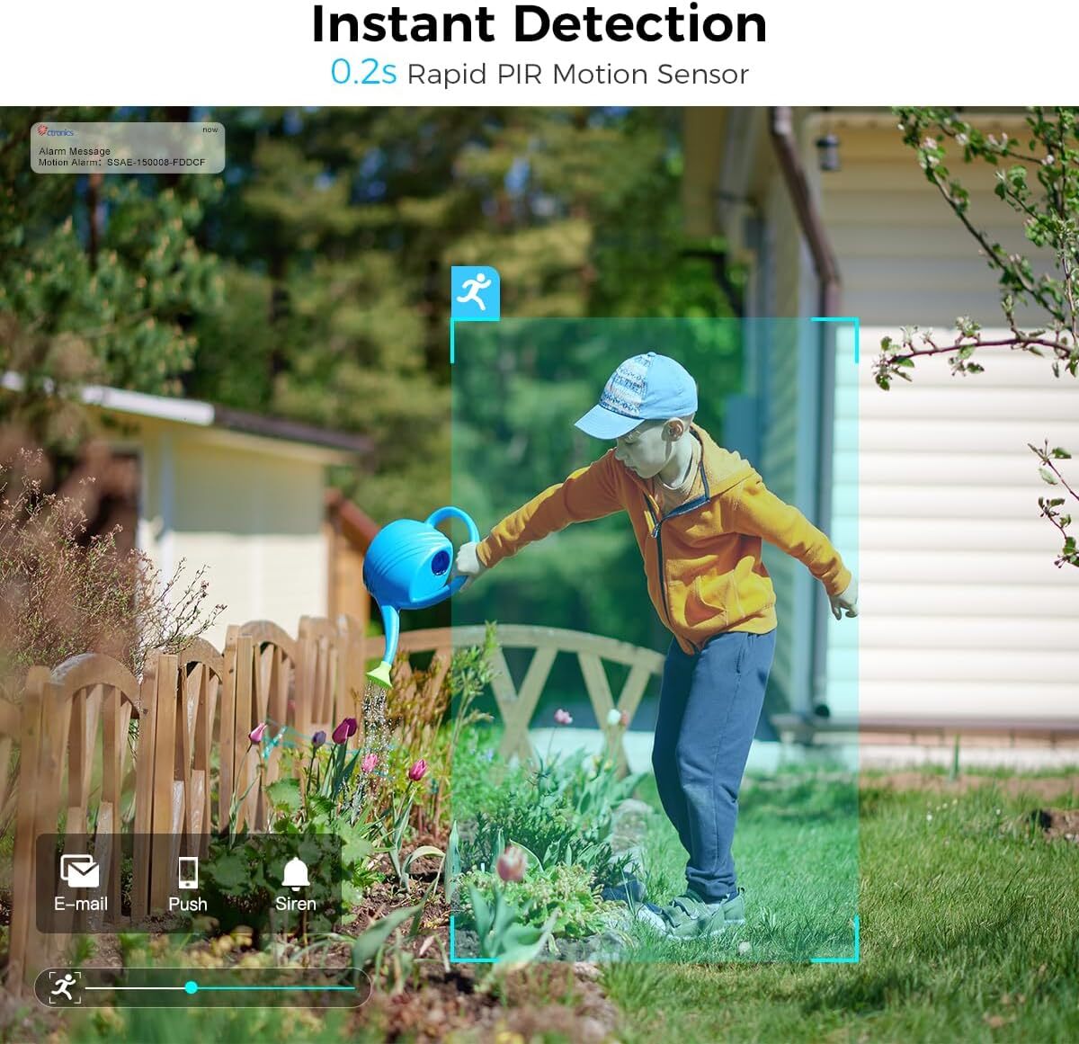 Caméra de Surveillance 4G LTE CTRONICS - Alimentation Solaire, Vision Nocturne Couleur et Détection PIR Noir - 3