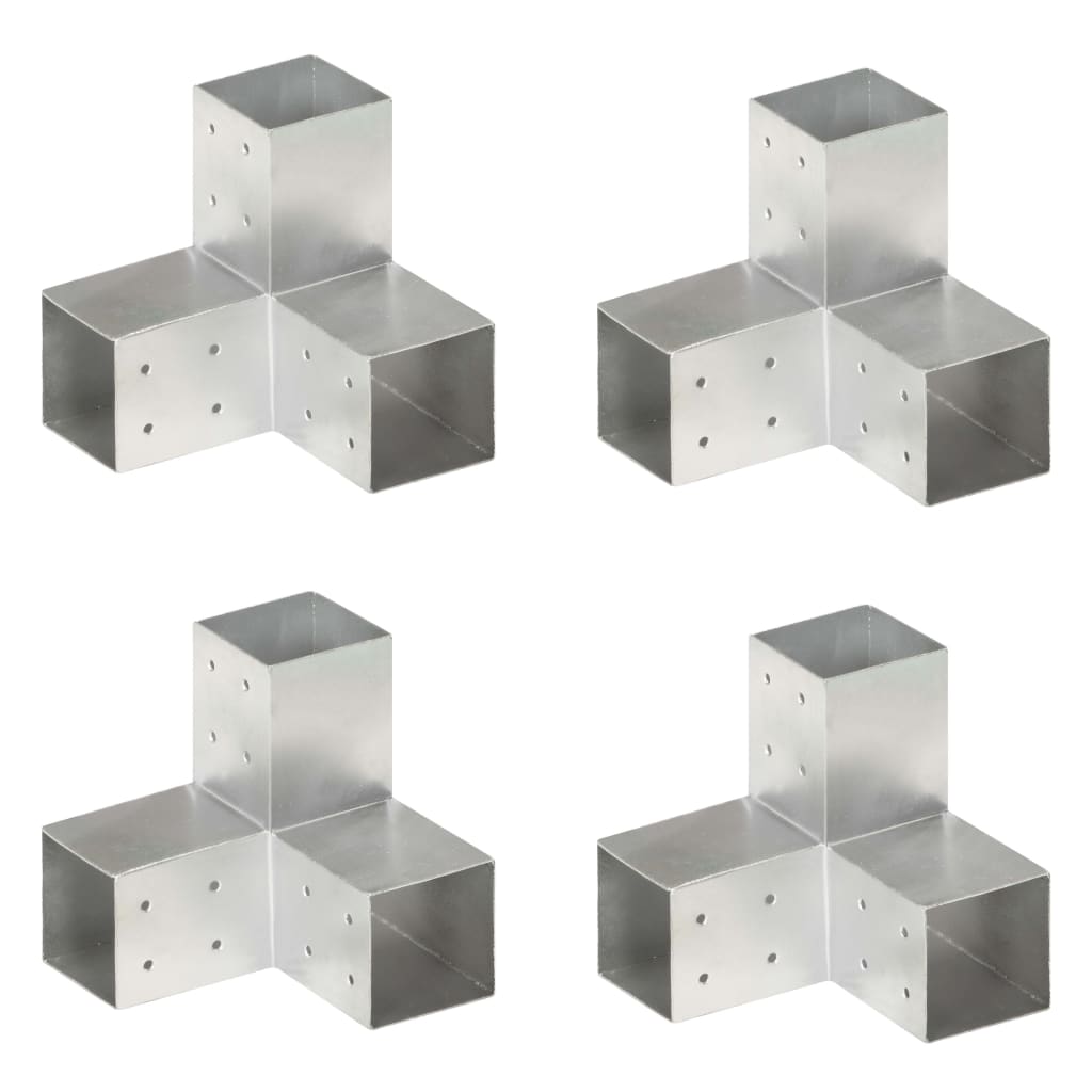 Łączniki w kształcie Y, 4 szt., galwanizowany metal, 81x81 mm vidaXL