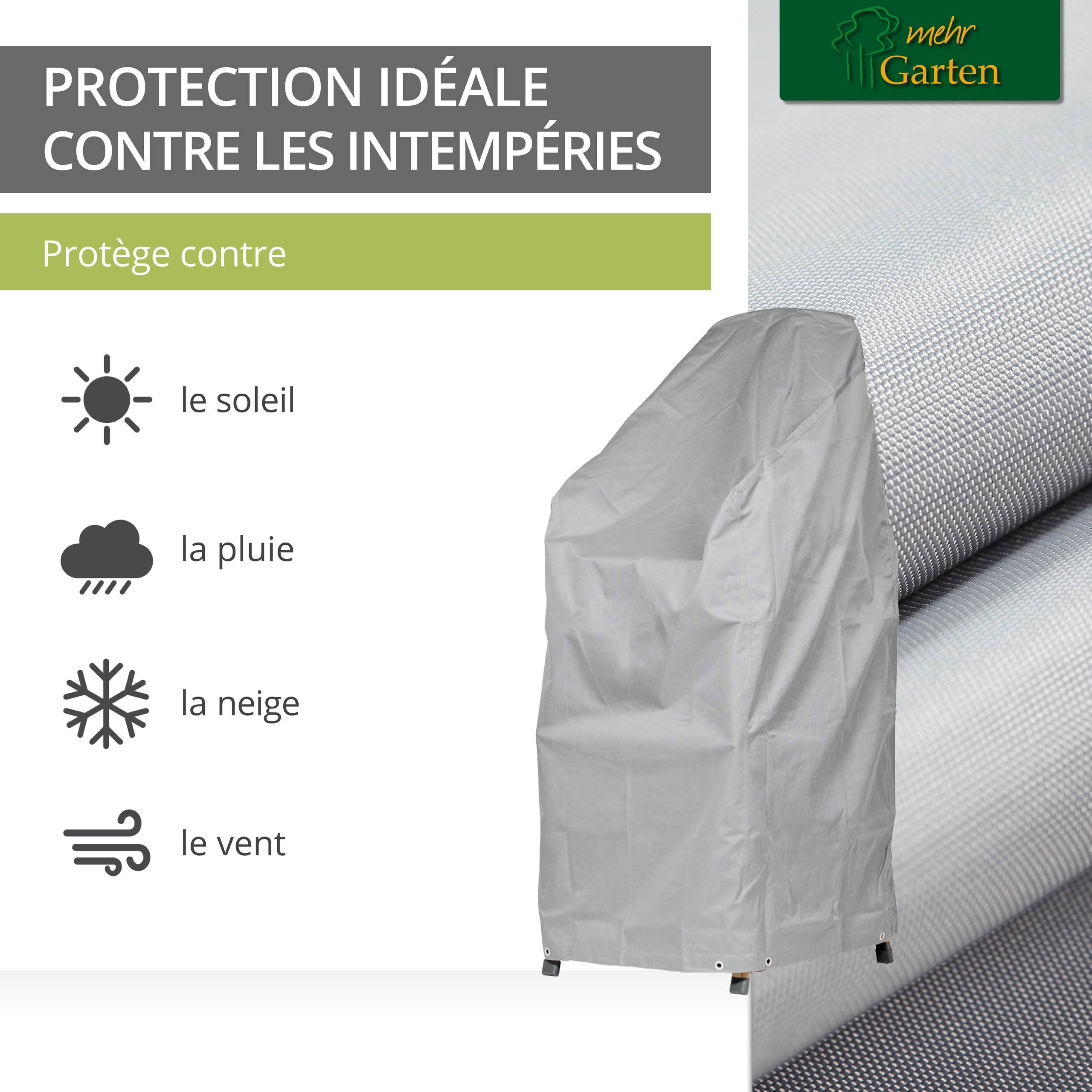 Mehr Garten - Pokrowiec na krzesła Premium PROTECT, 68 (szer.) x 96 (gł.) x 110/150 (wys.) cm I Wodoodporny pokrowiec ochronny na meble ogrodowe, - 3