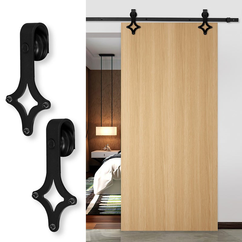 Sistema de puertas correderas Conjunto de accesorios de riel en el piso con vidrio de vidrio de madera Vidrio de 150 kg de streifen 152 cm - 2