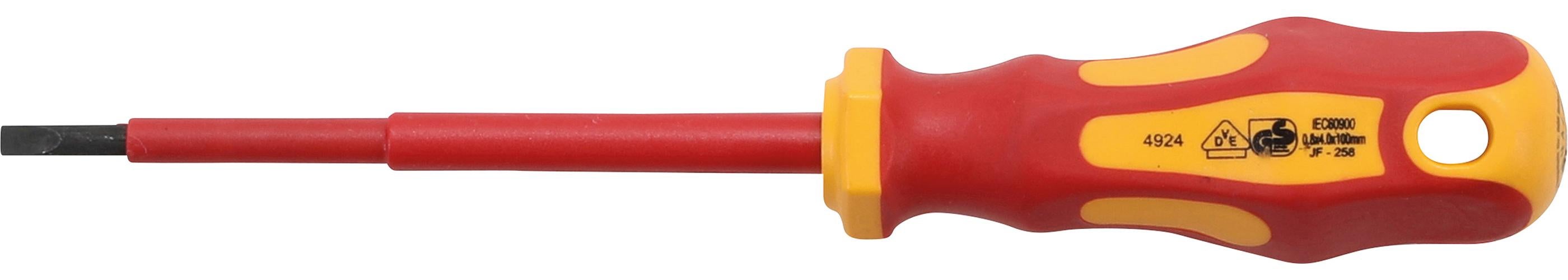 Wkrętak płaski BGS VDE 4 mm, długość ostrza 100 mm - 4924