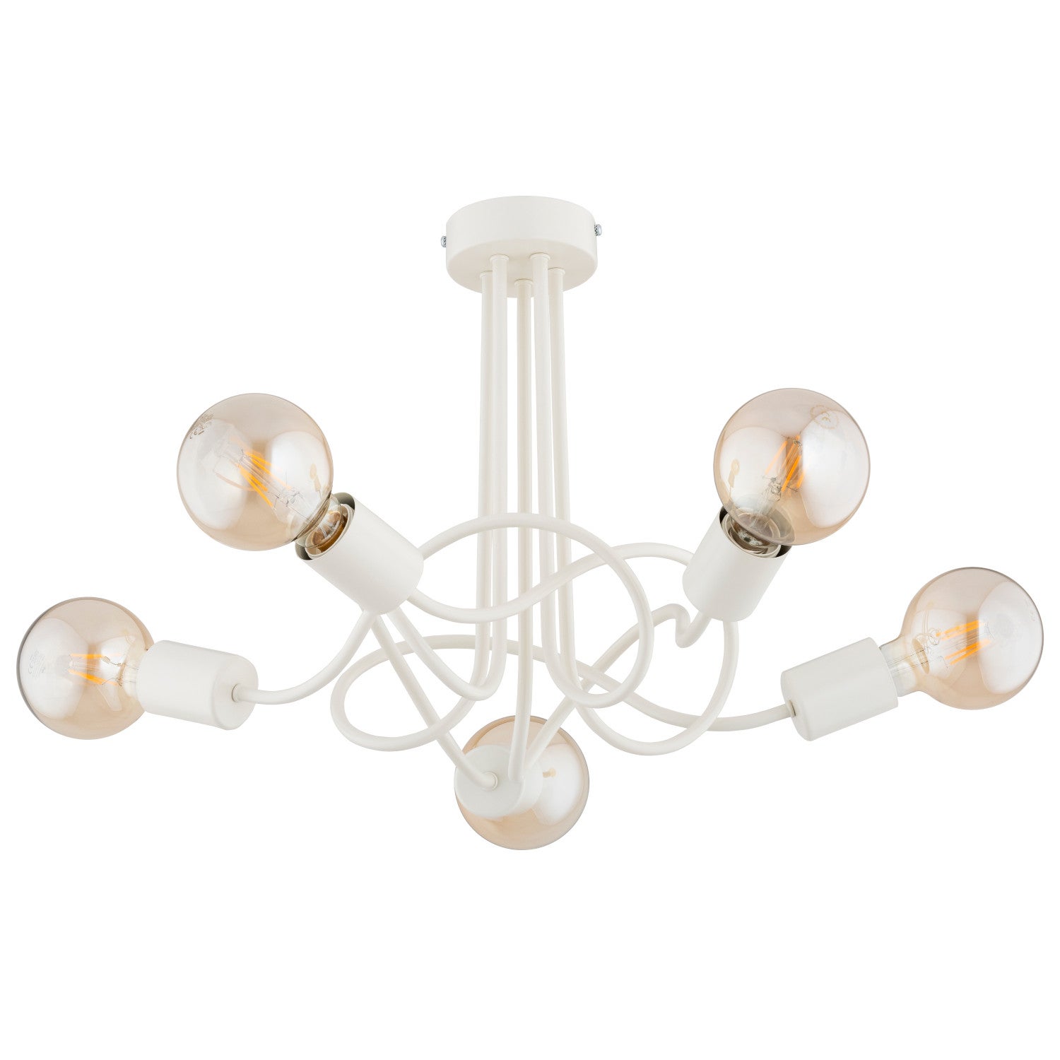 Lampa sufitowa wisząca Wingo kremowa 5xE27x15W industrialna wym: 36 x 51 x 51 cm metal Alfa