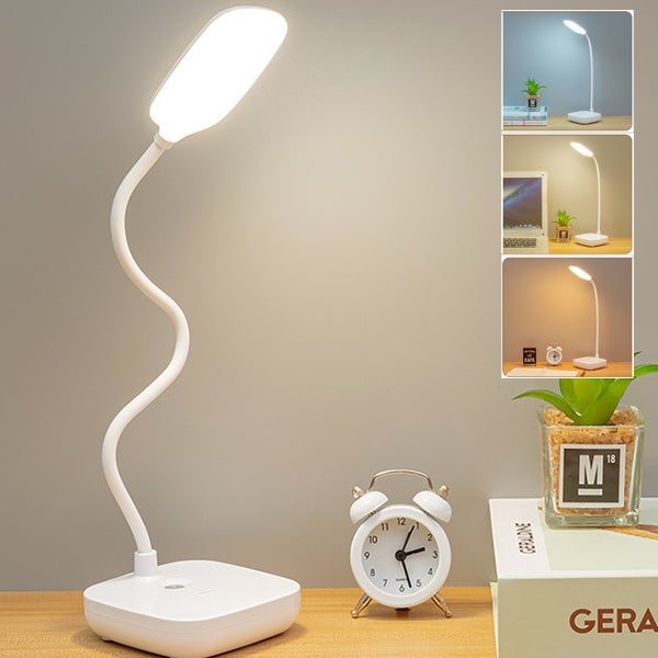 Regulowana lampa biurkowa 3000K-6000K, bezprzewodowa lampa biurkowa dotykowa, ładowanie USB, lampka do czytania przy łóżku, lampka nocna