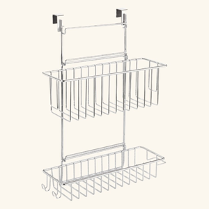 WENKO Etagère murale Exclusive - 2 rayons en métal perforé, Acier, 45.5