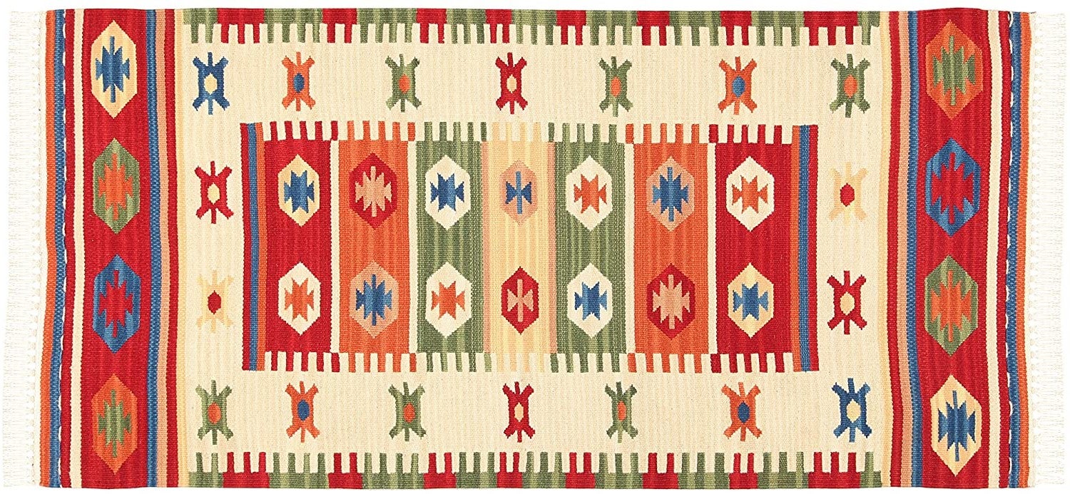 TEPPICH NOWY KILIM 80% WEŁNA 20% BAWEŁNA 110x60 CM #GalleriaFarah1970