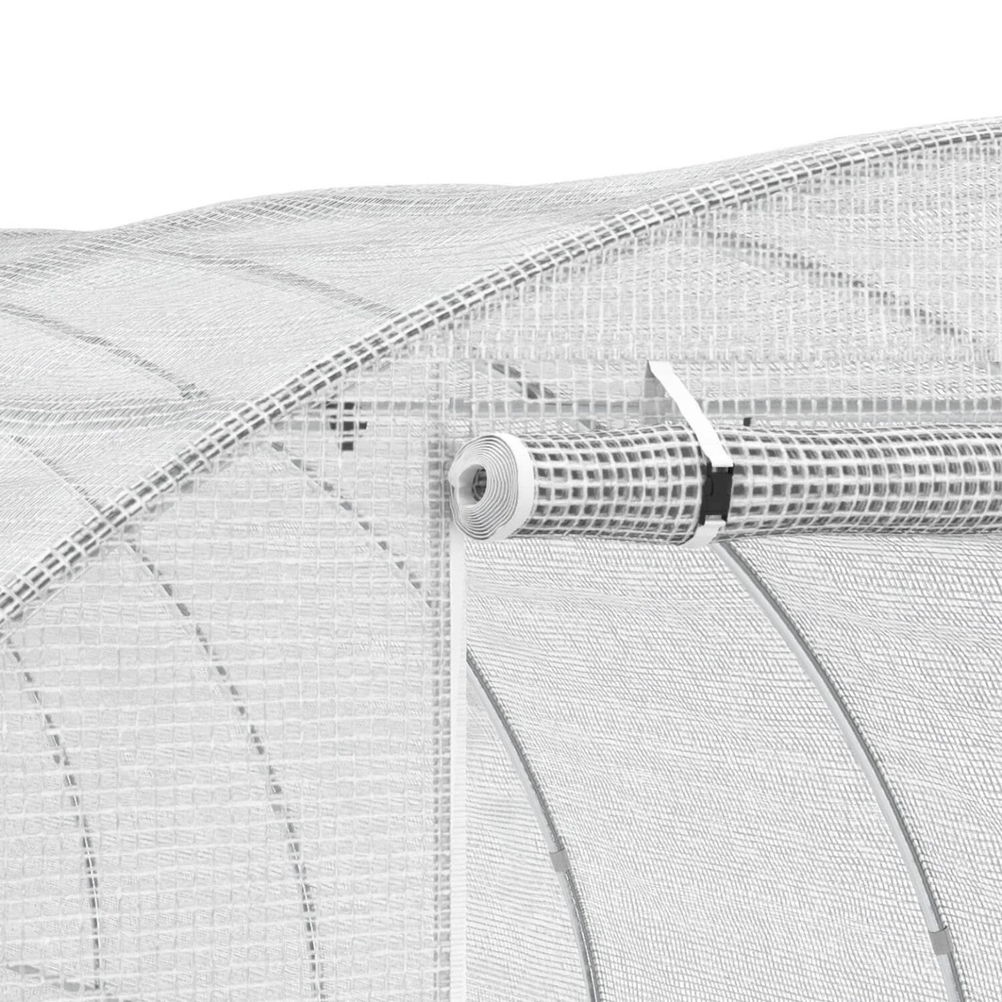 Bâche de rechange pour serre de jardin tunnel 18m² 6 x 3 x 2 m anti-UV avec porte et fenêtres CRIMÉE blanche - 5