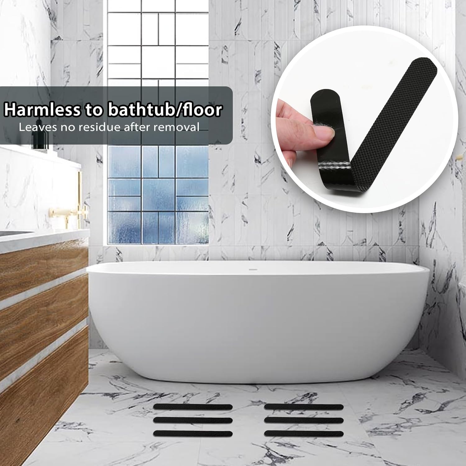 30 Autocollants Antidérapants TDDL Pour Douche, Baignoire Et Escaliers - Transparents Et Adhésifs Forts