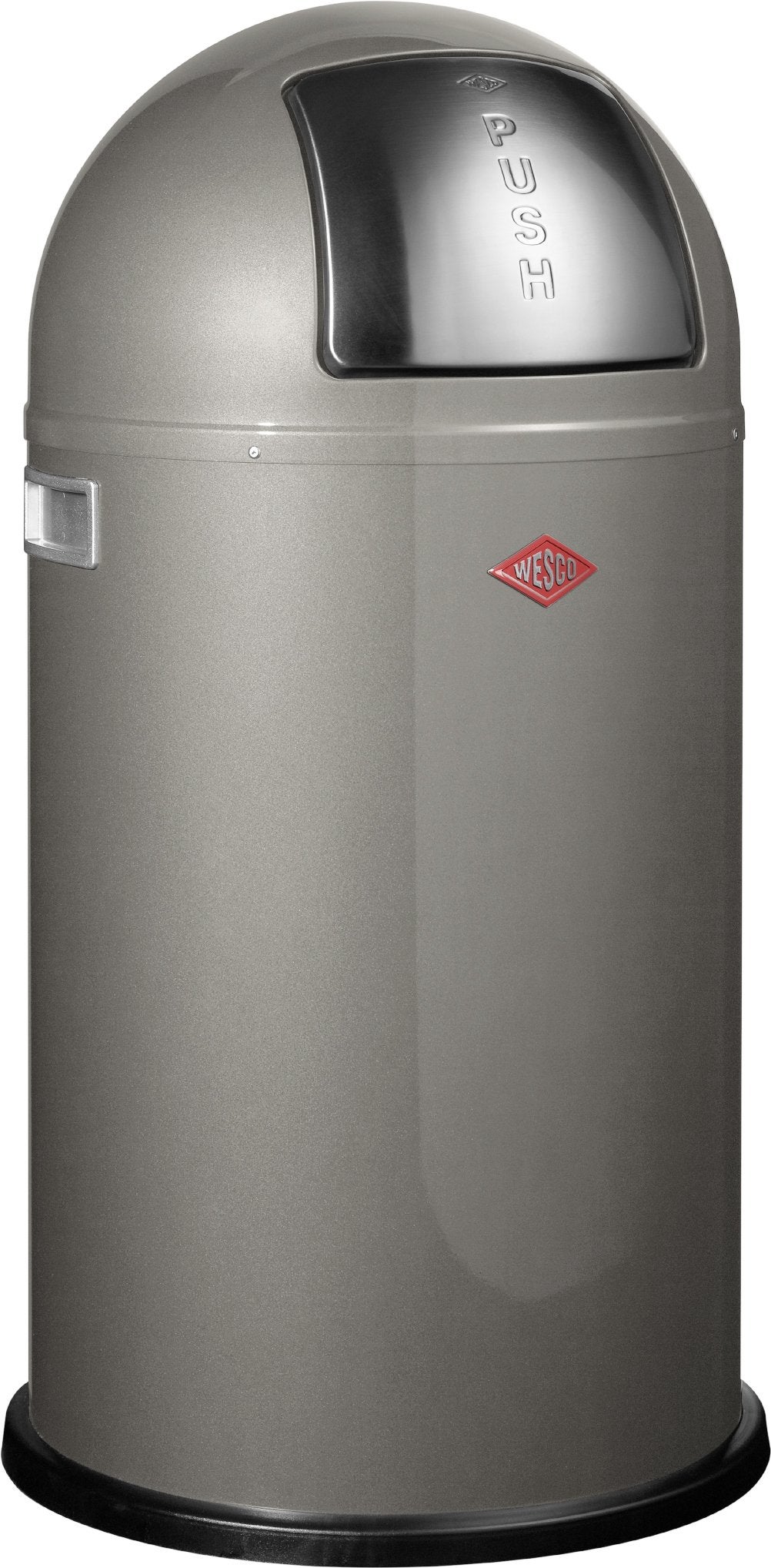 WESCO Pushboy, pattumiera di colore argento nickel verniciato a