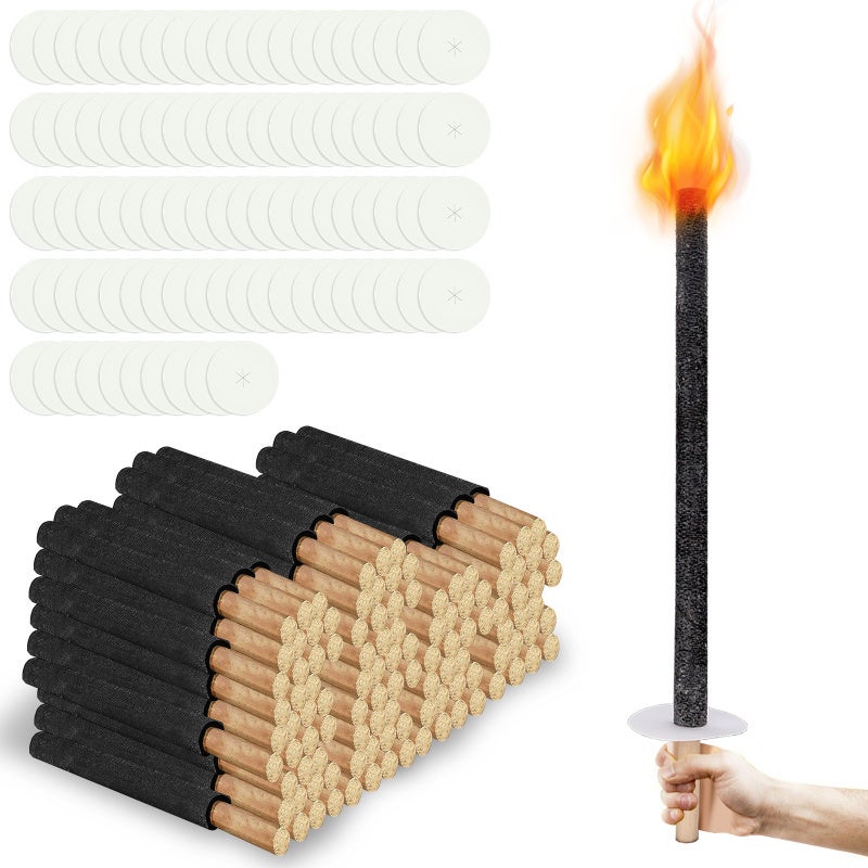 Latarka ogrodowa, lampa naftowa do użytku na zewnątrz, zestaw 100 szt., 60 cm, 90 min
