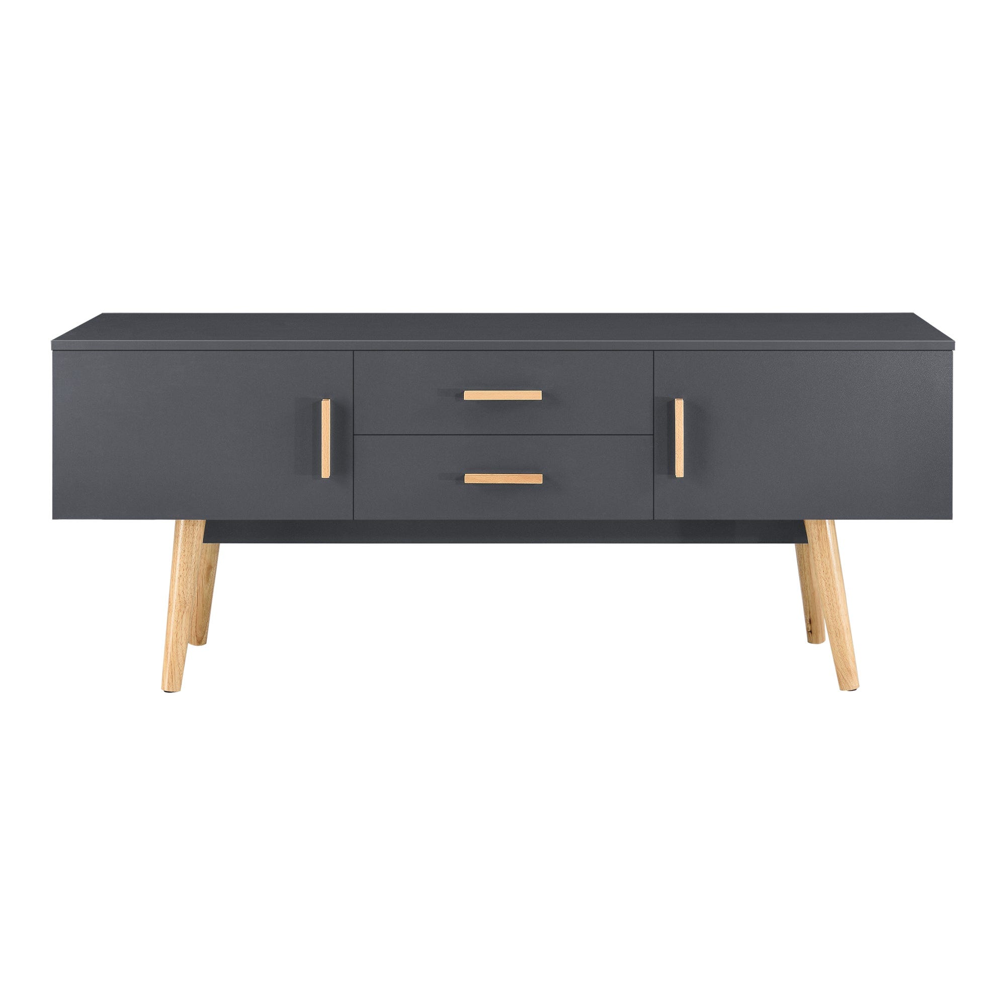 ISAR Mueble de televisión diseño rústico industrial 145 madera de acacia con tallas y patas de ISAR Mueble de televisión diseño rústico industrial 145 madera de acacia con tallas y patas de