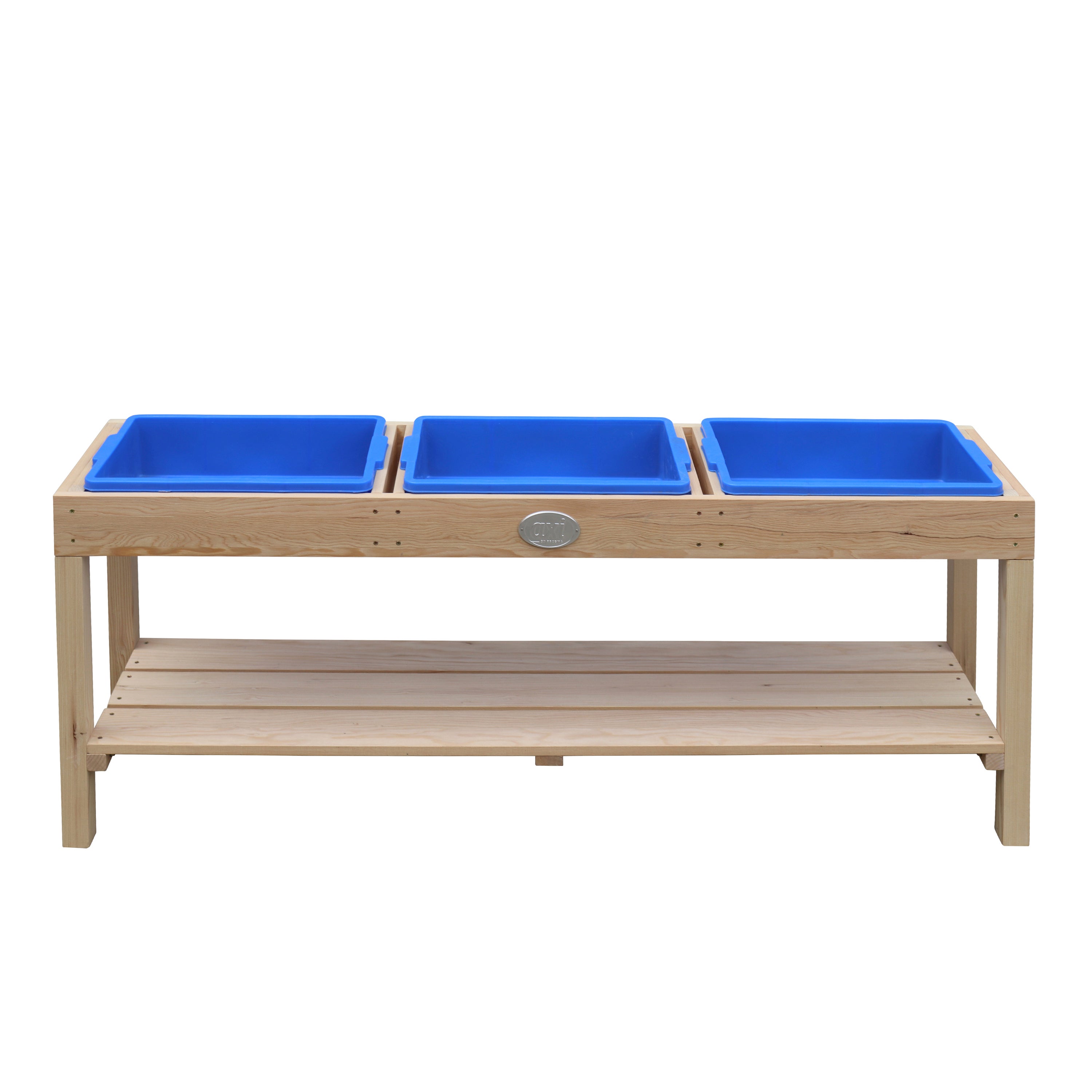 Axi Table À Sable Et Eau En Bois -124 X 50 Cm | Table D'Activité Avec 3 Récipients Et Une Étagère - 3