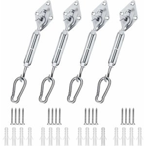 Kit Fixation Voile D’ombrage Rétractable TQEBWUS – Acier Inoxydable 304, 40 Pièces