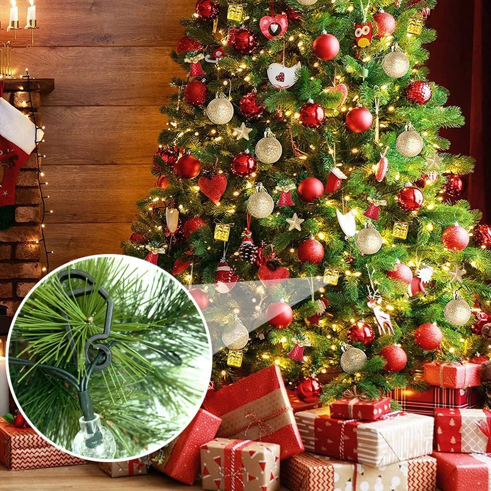 Lot de 120 mini crochets de suspension pour guirlandes lumineuses de Noël, résistants aux intempéries, pour décoration d' et de Noël noir - 4