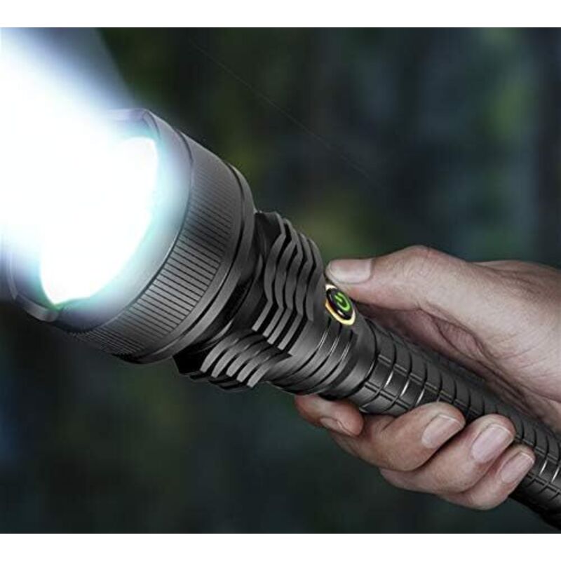 Lanternă LED reîncărcabilă USB, 5000 lumeni, 5 moduri, lanternă tactică LED super luminoasă și puternică, cu zoom, impermeabilă