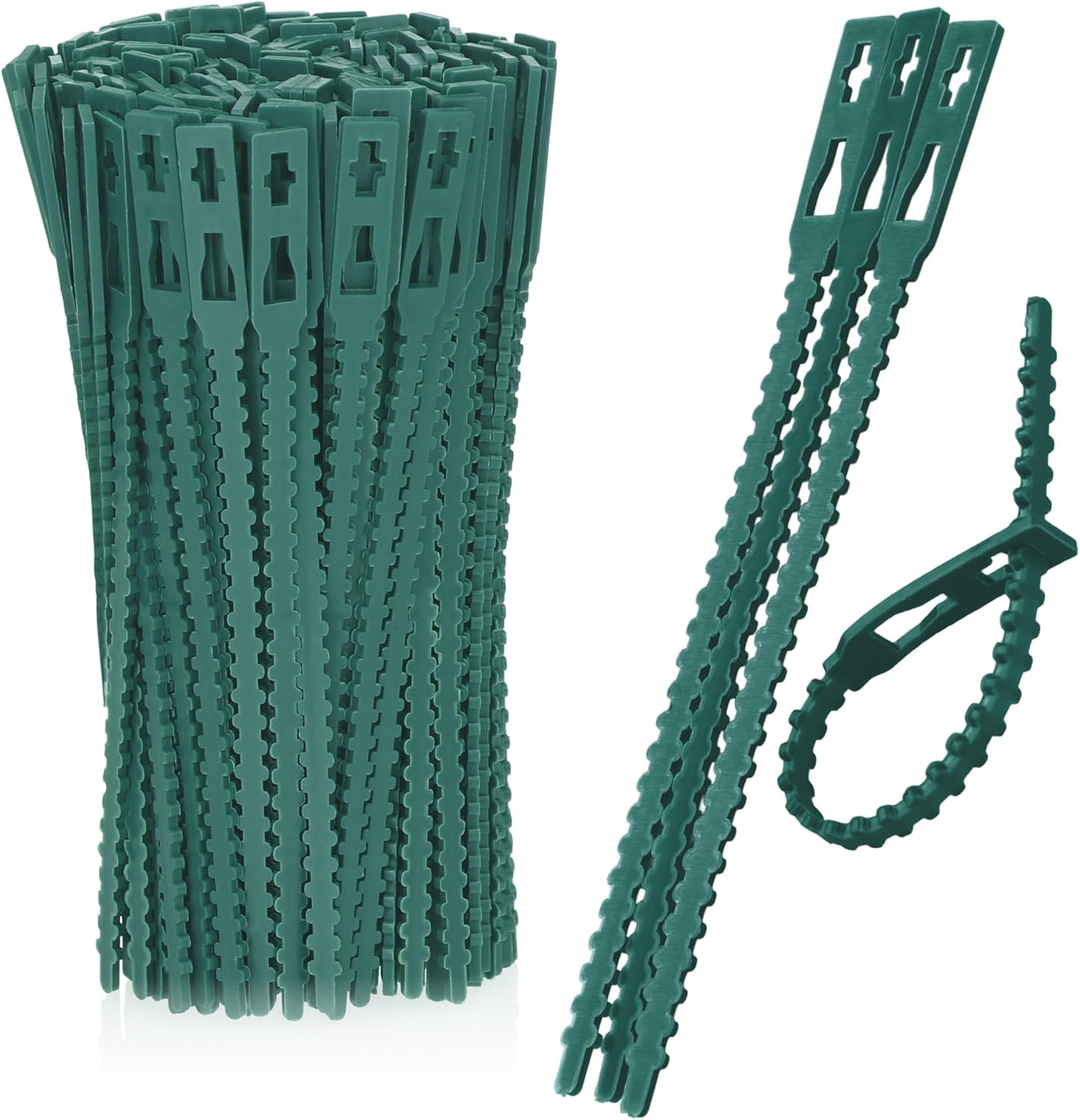 (13 cm) 200x Plastikowe zielone wiązanie roślin - stabilizacja roślin - Klipsy do roślin - Mocowanie podpór do roślin