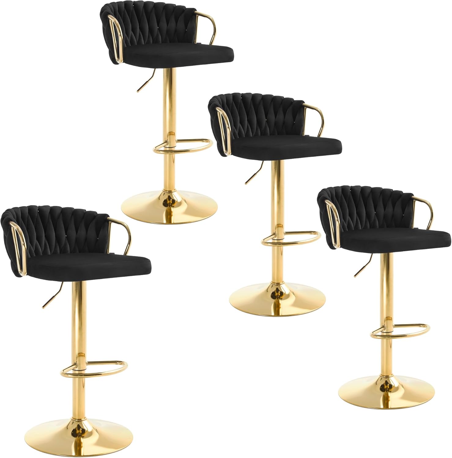 Lot de 4 Tabourets de Bar WOLTU, Tabourets Pivotant à 360°, Hauteur ...