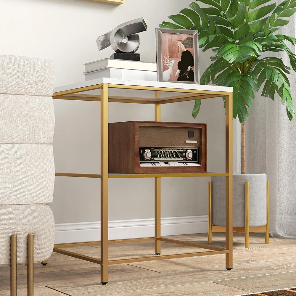 Vidaxl table basse chêne sonoma 100x50x35cm bois d'ingénierie et métal