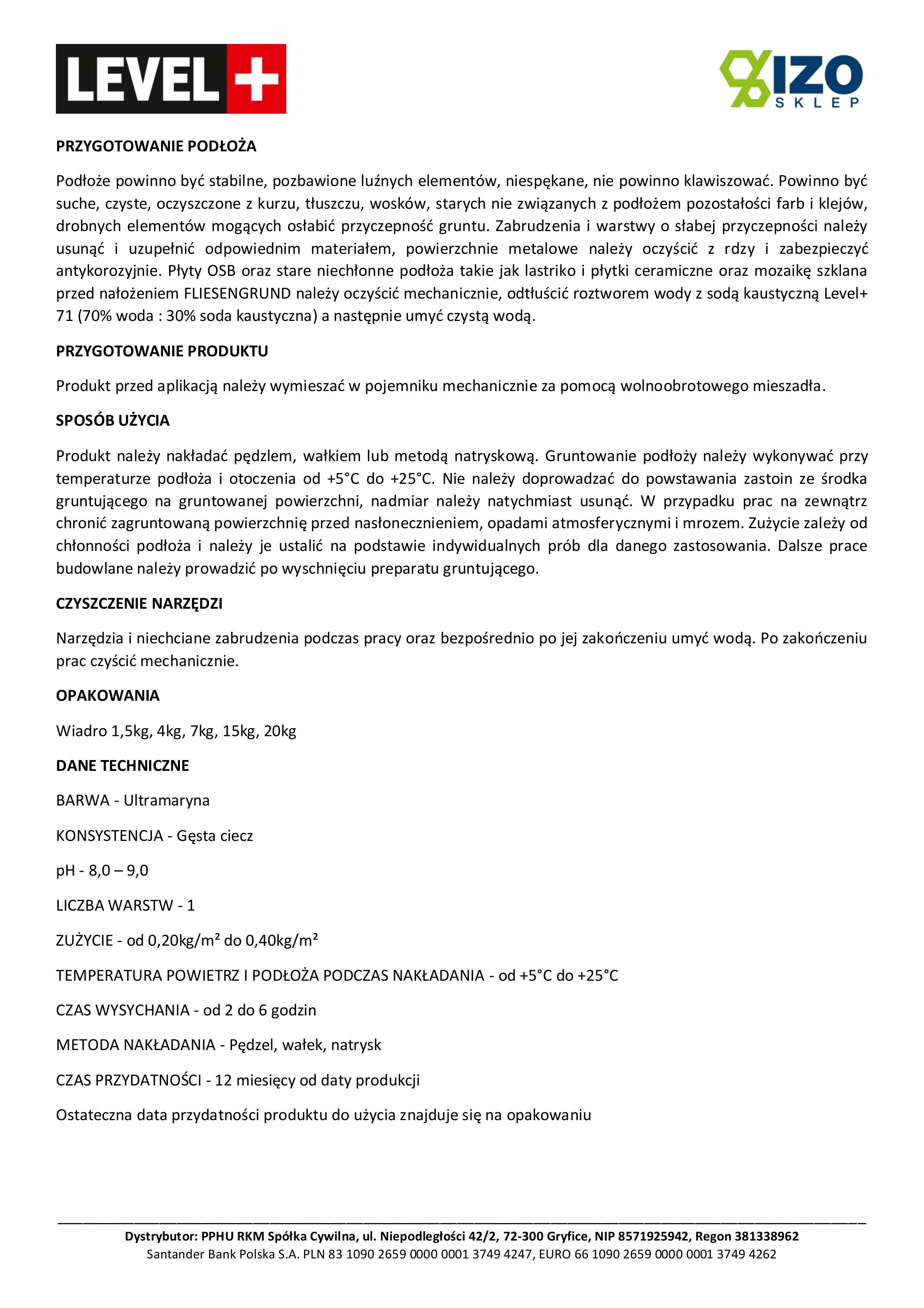 GRUNT NA PŁYTKI CERAMICZNE FLIESENGRUND SPEZIAL CONTACT L+17 7kg - 5