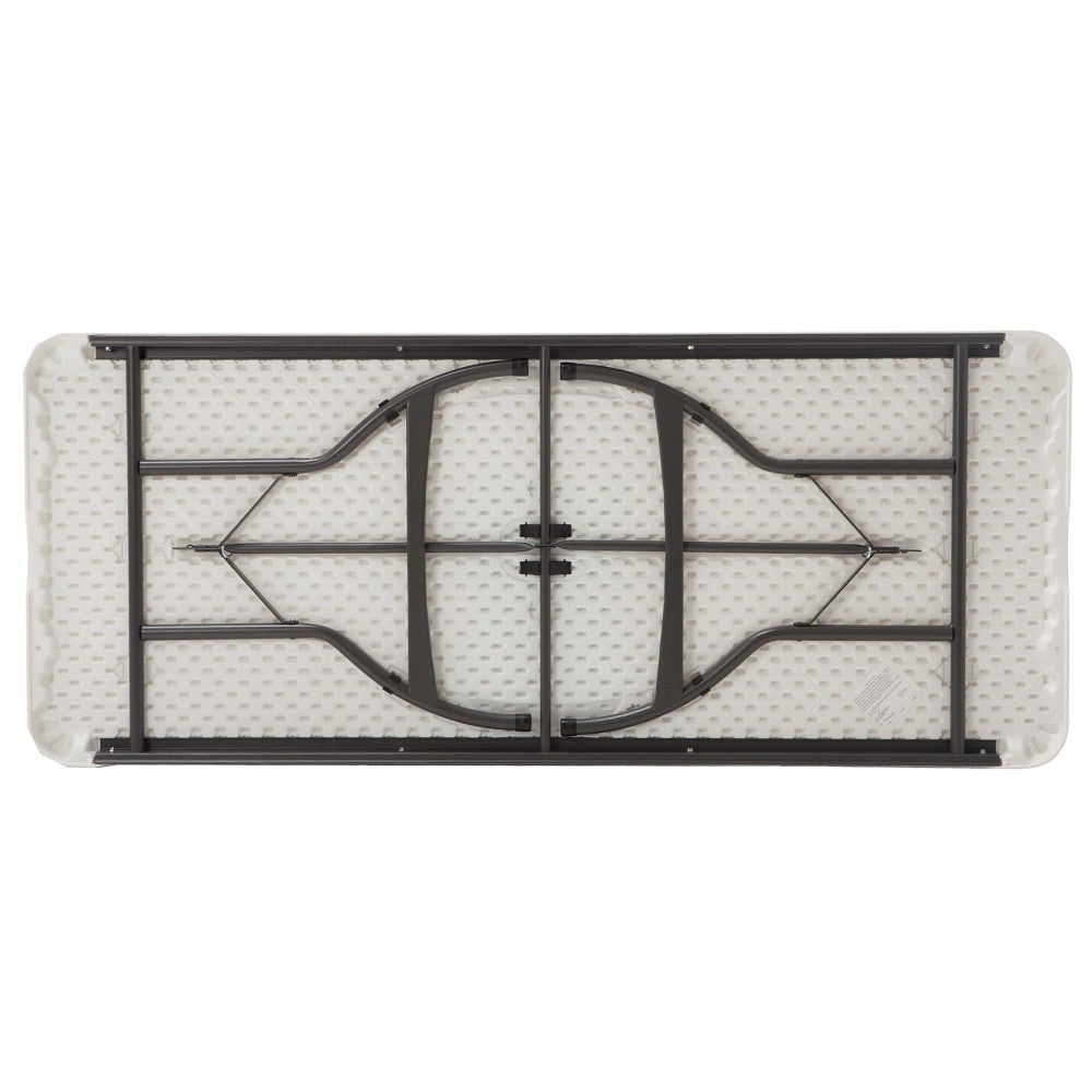 Mesa retangular com pés dobráveis efeito granito branco 182 x 76 x 74 cm - 2