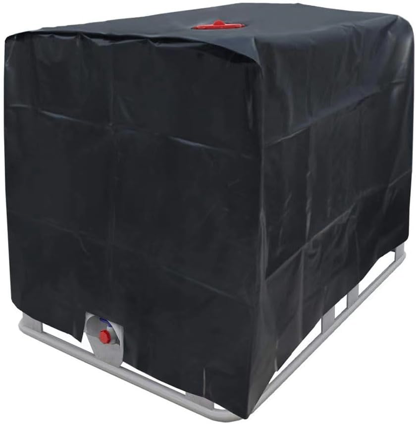 Pokrowiec ochronny wykonany z tkaniny Oxford 210D, odpowiedni do kontenera 1000L, wodoodporny pokrowiec ochronny, 120X100X116 cm (czarny)