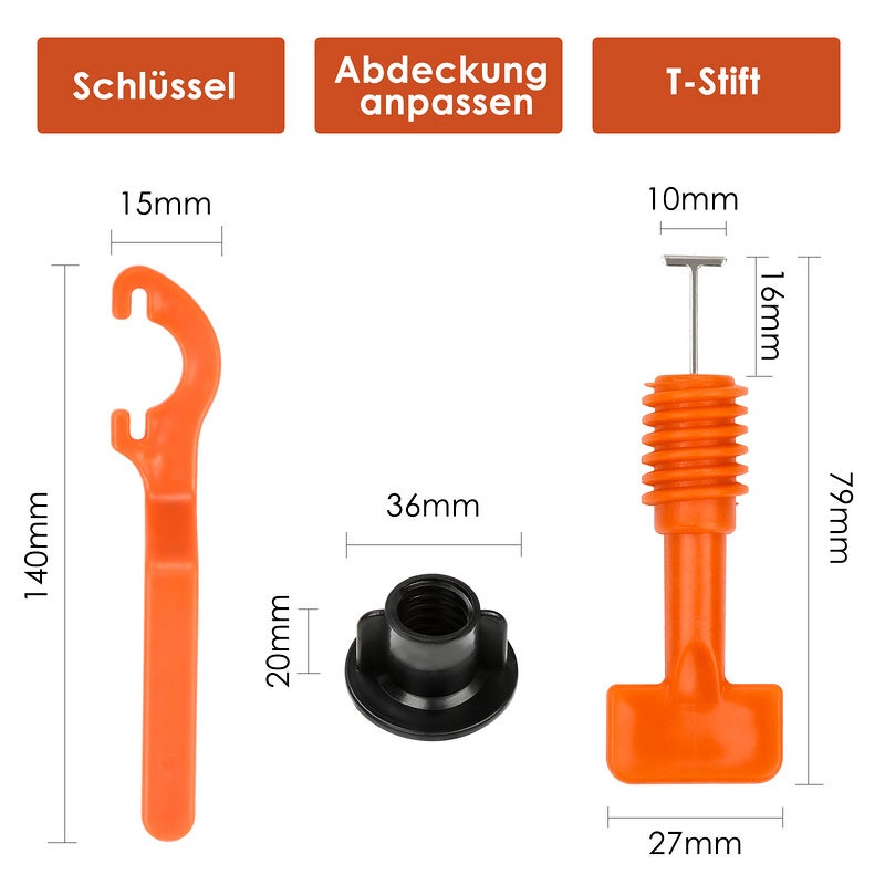Kit Di Livellamento Per Piastrelle Con 100 Distanziatori Livellatori E 4 Chiavi Speciali E 500 Distanziatori Per Piastrelle Da 2 Mm 97648260 - 7