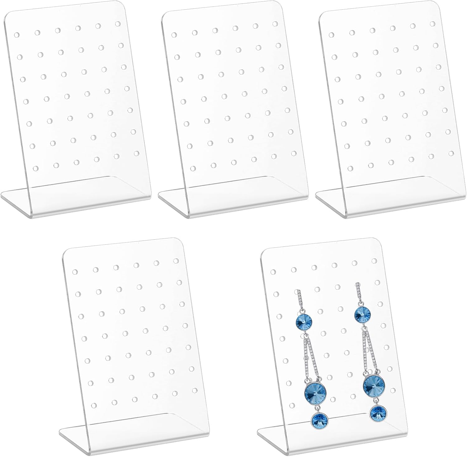 Lot De 50 Présentoirs à Bijoux Cartes Suspendues En Papier - 12.4x5.1cm - Blanc - Neuf