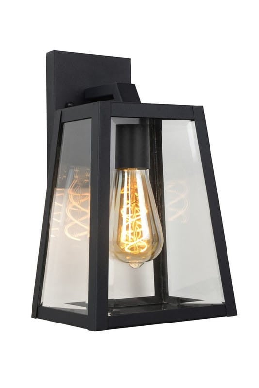 Kinkiet zewnętrzny MATSLOT czarno-transparentny 1xE27x60W wym:30,5x18x16,5cm IP23 Lucide