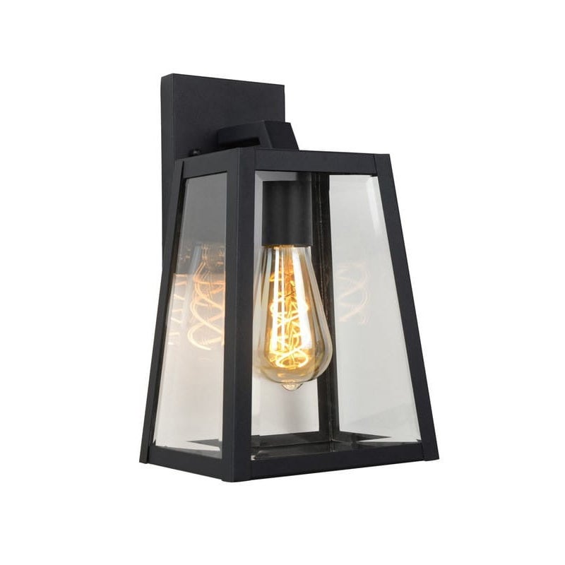 Kinkiet zewnętrzny MATSLOT czarno-transparentny 1xE27x60W wym:30,5x18x16,5cm IP23 Lucide