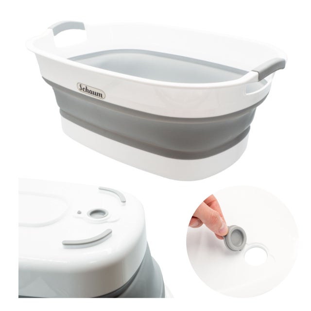 Kosz na pranie składany z odpływem, miska na pranie