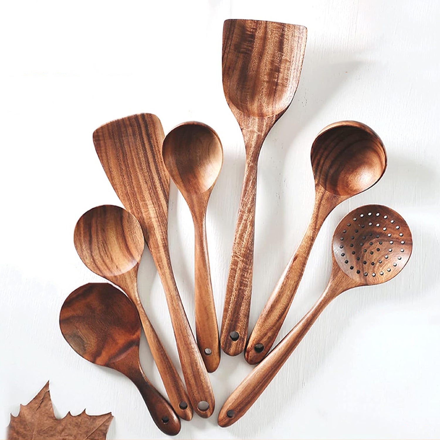 Set de 7 Utensilios de Cocina de Madera de Acacia - 8