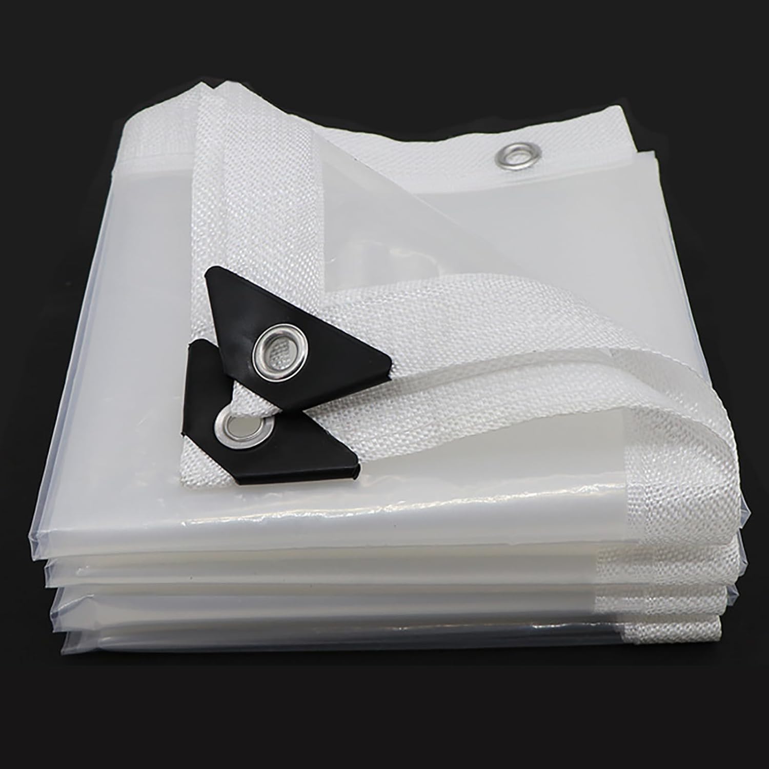 Bâche transparente épaisse, tissu imperméable robuste avec œillets, adaptée aux fenêtres et balcons des poulaillers d'hiver, 3 × 3 m - 2