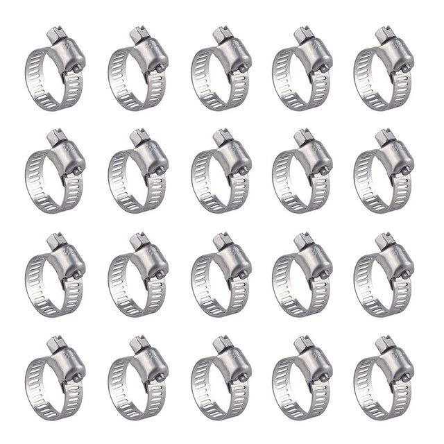 20 Pièces Collier De Serrage Tuyau, Collier De Serrage Tuyau Réglable 16-25mm,Collier Serrage, Pour Tuyau, Home Gaz, Famille Tuyau D'eau, Câble
