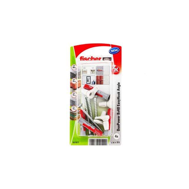 Blister 4 clous angles Duopower EasyHook 8x40 FISCHER - 96359