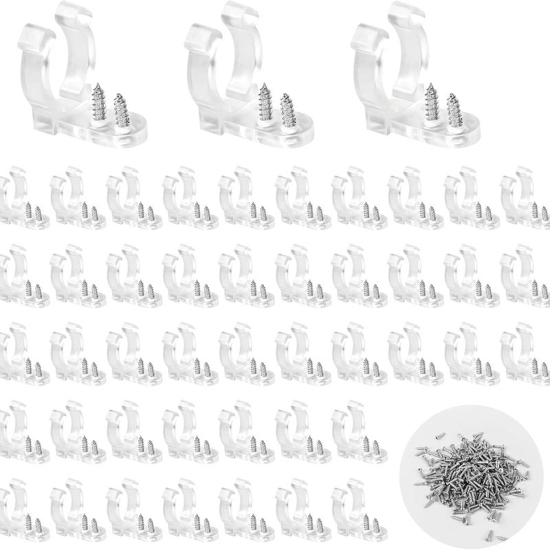 50 szt. kryształowych klipsów do kabli elektrycznych, klipsy kablowe z okrągłym gwoździem, przechowywanie elementów elektrycznych