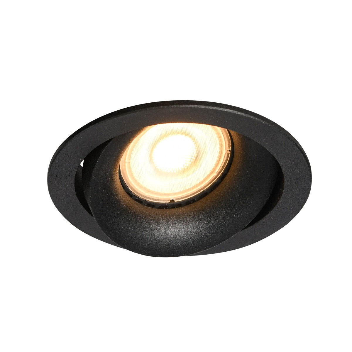 Oprawa sufitowa wpuszczana oczko Oker czarna matowa 1xGU10x10W okrągła ruchoma IP20 wym: 7 x 9 x 9 cm aluminium Italux