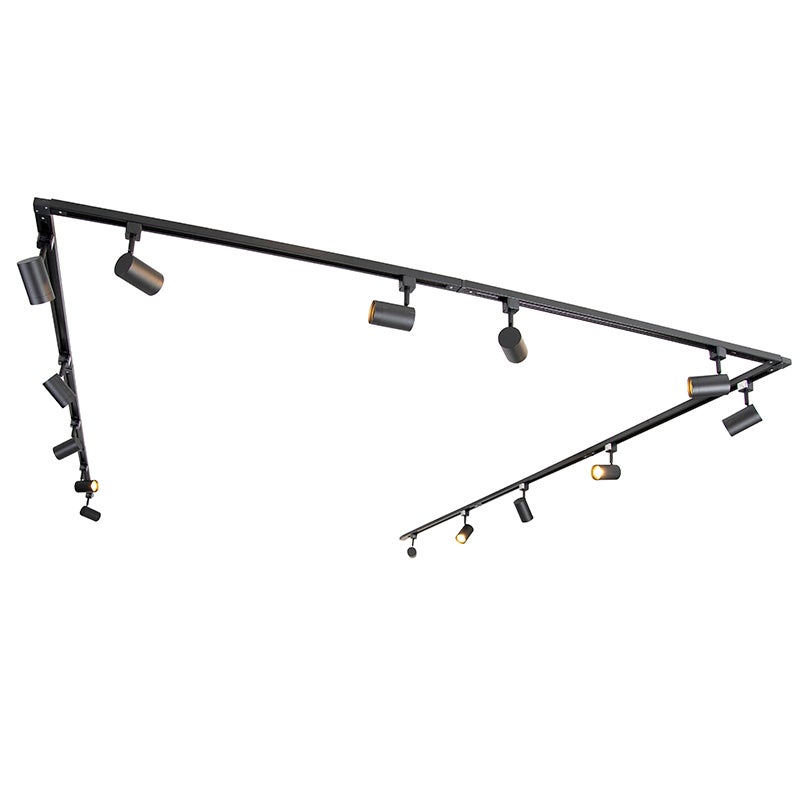 Nowoczesny system szynowy 1-fazowy z 14 reflektorami czarny - Jeana