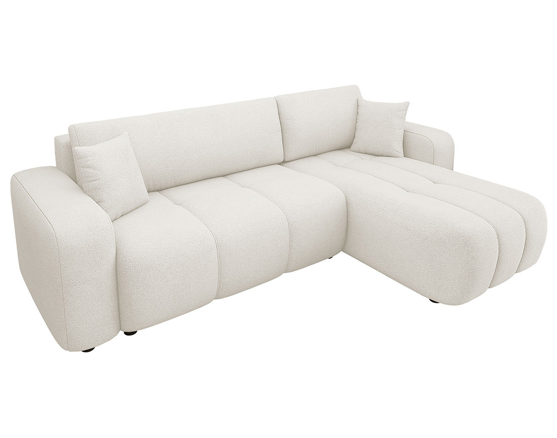 Canapé d'angle convertible 4 places en tissu beige - NICOLE - Best Mobilier - 9