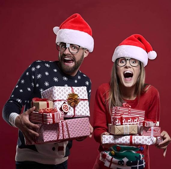 Confezione da 2 cappelli di Babbo Natale per adulti, in
